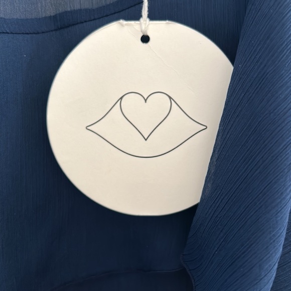 New SeeByChloe Blue Night Georgette Blouse - Picture 10 of 11